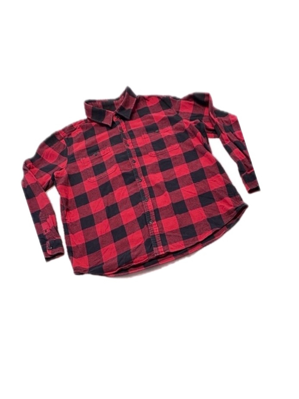 GAP Men's XL Red and Black Buffalo Plaid Flannel Button Down Shirt